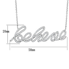 Load image into Gallery viewer, 3W454 - Rhodium Brass Necklace with AAA Grade CZ  in Clear