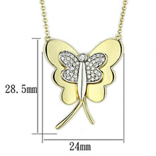 Load image into Gallery viewer, 3W459 - Gold+Rhodium Brass Necklace with AAA Grade CZ  in Clear