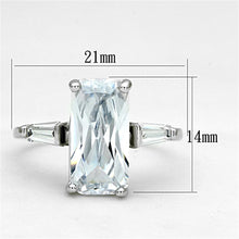 Load image into Gallery viewer, 3W460 - Rhodium Brass Ring with AAA Grade CZ  in Clear