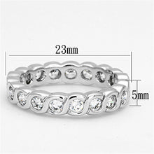 Load image into Gallery viewer, 3W462 - Rhodium Brass Ring with AAA Grade CZ  in Clear