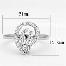 Load image into Gallery viewer, 3W463 - Rhodium Brass Ring with AAA Grade CZ  in Clear