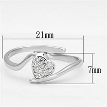 Load image into Gallery viewer, 3W464 - Rhodium Brass Ring with AAA Grade CZ  in Clear
