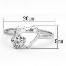 Load image into Gallery viewer, 3W472 - Rhodium Brass Ring with AAA Grade CZ  in Clear