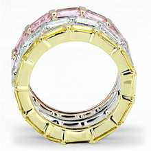 Load image into Gallery viewer, 3W473 - Tricolor Brass Ring with AAA Grade CZ  in Multi Color