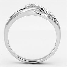 Load image into Gallery viewer, 3W474 - Rhodium Brass Ring with AAA Grade CZ  in Clear