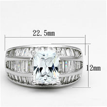 Load image into Gallery viewer, 3W475 - Rhodium Brass Ring with AAA Grade CZ  in Clear