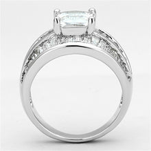 Load image into Gallery viewer, 3W475 - Rhodium Brass Ring with AAA Grade CZ  in Clear