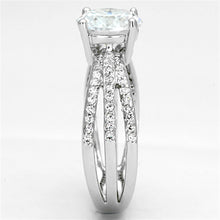 Load image into Gallery viewer, 3W478 - Rhodium Brass Ring with AAA Grade CZ  in Clear