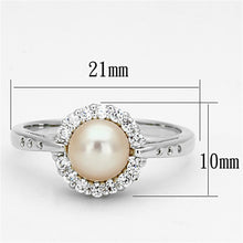 Load image into Gallery viewer, 3W487 - Rhodium Brass Ring with Synthetic Pearl in White