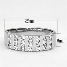 Load image into Gallery viewer, 3W488 - Rhodium Brass Ring with AAA Grade CZ  in Clear