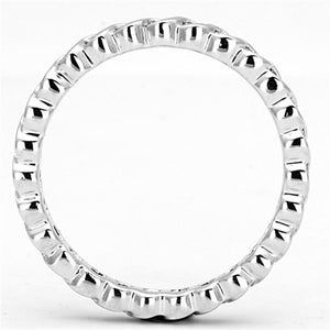 3W489 - Rhodium Brass Ring with AAA Grade CZ  in Clear
