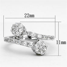 Load image into Gallery viewer, 3W490 - Rhodium Brass Ring with AAA Grade CZ  in Clear