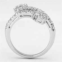 Load image into Gallery viewer, 3W490 - Rhodium Brass Ring with AAA Grade CZ  in Clear