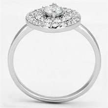 Load image into Gallery viewer, 3W493 - Rhodium Brass Ring with AAA Grade CZ  in Clear