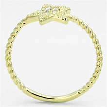 Load image into Gallery viewer, 3W500 - Gold Brass Ring with AAA Grade CZ  in Clear