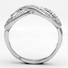 Load image into Gallery viewer, 3W503 - Rhodium Brass Ring with AAA Grade CZ  in Clear