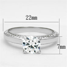 Load image into Gallery viewer, 3W504 - Rhodium Brass Ring with AAA Grade CZ  in Clear