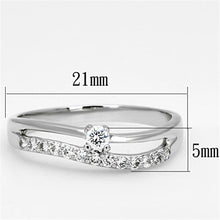 Load image into Gallery viewer, 3W505 - Rhodium Brass Ring with AAA Grade CZ  in Clear