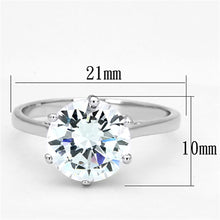 Load image into Gallery viewer, 3W514 - Rhodium Brass Ring with AAA Grade CZ  in Clear