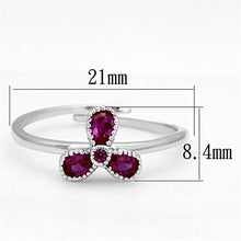 Load image into Gallery viewer, 3W521 - Rhodium Brass Ring with Synthetic Corundum in Ruby