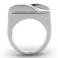 Load image into Gallery viewer, 3W562 - Rhodium Brass Ring with AAA Grade CZ  in Clear
