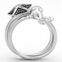 Load image into Gallery viewer, 3W564 - Rhodium Brass Ring with Top Grade Crystal  in Clear