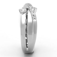 Load image into Gallery viewer, 3W565 - Rhodium Brass Ring with AAA Grade CZ  in Clear