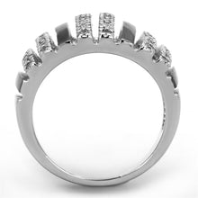 Load image into Gallery viewer, 3W567 - Rhodium + Ruthenium Brass Ring with AAA Grade CZ  in Clear