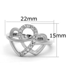 Load image into Gallery viewer, 3W569 - Rhodium Brass Ring with AAA Grade CZ  in Clear