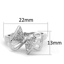 Load image into Gallery viewer, 3W570 - Rhodium Brass Ring with AAA Grade CZ  in Clear