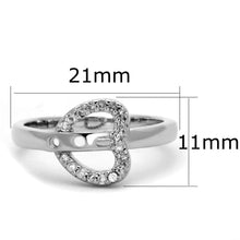 Load image into Gallery viewer, 3W573 - Rhodium Brass Ring with AAA Grade CZ  in Clear