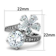Load image into Gallery viewer, 3W576 - Rhodium Brass Ring with AAA Grade CZ  in Clear