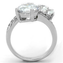 Load image into Gallery viewer, 3W576 - Rhodium Brass Ring with AAA Grade CZ  in Clear