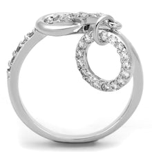 Load image into Gallery viewer, 3W577 - Rhodium Brass Ring with AAA Grade CZ  in Clear