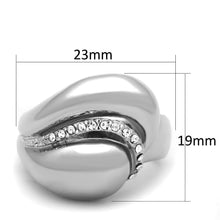 Load image into Gallery viewer, 3W586 - Rhodium Brass Ring with Top Grade Crystal  in Clear