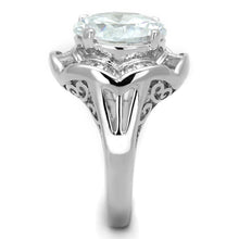 Load image into Gallery viewer, 3W589 - Rhodium Brass Ring with AAA Grade CZ  in Clear