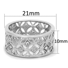Load image into Gallery viewer, 3W590 - Rhodium Brass Ring with Top Grade Crystal  in Clear