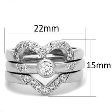Load image into Gallery viewer, 3W591 - Rhodium Brass Ring with AAA Grade CZ  in Clear