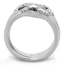 Load image into Gallery viewer, 3W591 - Rhodium Brass Ring with AAA Grade CZ  in Clear