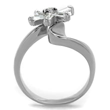 Load image into Gallery viewer, 3W593 - Rhodium Brass Ring with AAA Grade CZ  in Clear