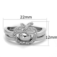 Load image into Gallery viewer, 3W594 - Rhodium Brass Ring with AAA Grade CZ  in Clear