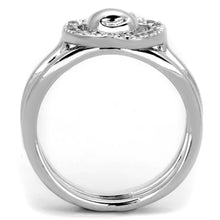 Load image into Gallery viewer, 3W594 - Rhodium Brass Ring with AAA Grade CZ  in Clear