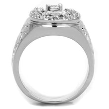 Load image into Gallery viewer, 3W595 - Rhodium Brass Ring with AAA Grade CZ  in Clear