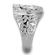 Load image into Gallery viewer, 3W595 - Rhodium Brass Ring with AAA Grade CZ  in Clear