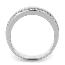 Load image into Gallery viewer, 3W601 - Rhodium Brass Ring with AAA Grade CZ  in Clear