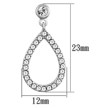 Load image into Gallery viewer, 3W617 - Rhodium Brass Earrings with Top Grade Crystal  in Clear