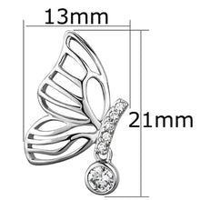Load image into Gallery viewer, 3W618 - Rhodium Brass Earrings with AAA Grade CZ  in Clear