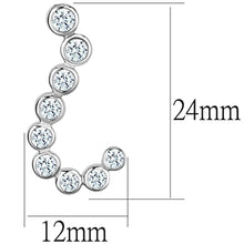 Load image into Gallery viewer, 3W624 - Rhodium Brass Earrings with AAA Grade CZ  in Clear
