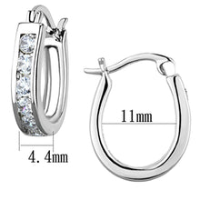 Load image into Gallery viewer, 3W627 - Rhodium Brass Earrings with AAA Grade CZ  in Clear