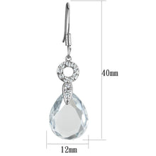 Load image into Gallery viewer, 3W634 - Rhodium Brass Earrings with AAA Grade CZ  in Clear
